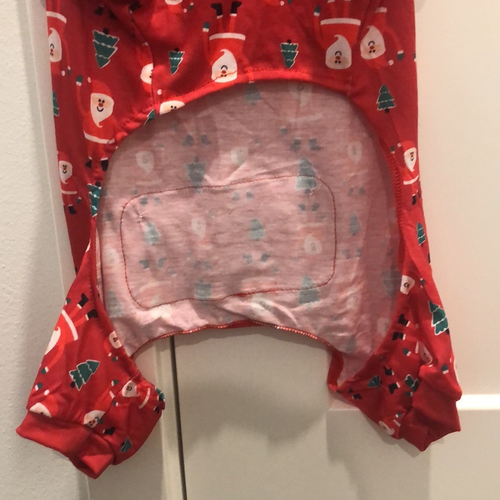 NWT Christmas Dog Pajamas - “I party with Santa!” - Size Large, 16 in. long - Picture 7 of 14